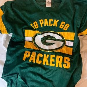 GO PACK GO PACKERS women’s sequins jersey shirt